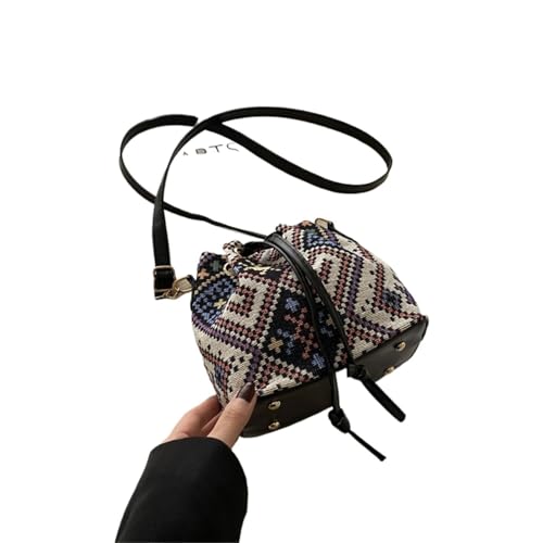 RRYPBOVG Beuteltasche Damen Eine exquisite Mini-Umhängetasche aus Stoff mit Blumenmuster, gefüttert Polyesterfaser, Kordelzugverschluss(Color 07) von RRYPBOVG