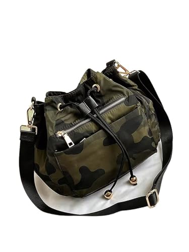 RRYPBOVG Beuteltasche Damen Lässige Damentasche Schultertasche Umhängetasche Beuteltasche Große Kapazität Reißverschluss Diebstahlsicheres Nylon(Color2) von RRYPBOVG