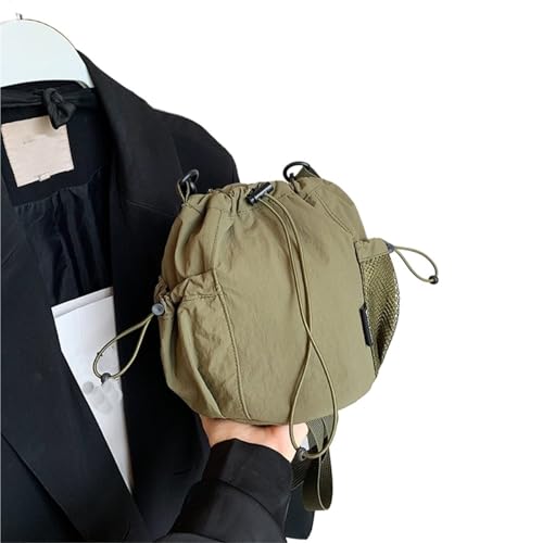 RRYPBOVG Beuteltasche Damen Tragbare Damenhandtasche mit großem Fassungsvermögen, bequeme Unterarmtasche Kordelzug, Umhängetasche(Green) von RRYPBOVG