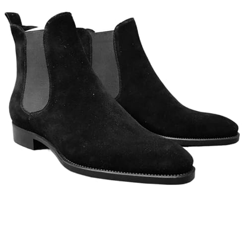 RRYPBOVG Cowboy Stiefel Männer Herrenstiefel for Herren, knöchelhoch, lässig, Vintage, klassische Stiefel, Cowboystiefel for Herren(Black,48) von RRYPBOVG