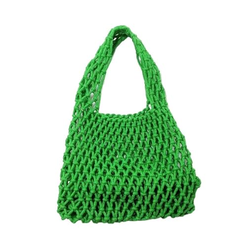 RRYPBOVG Häkeltasche Strand hohle Handtasche for Frauen Stroh Seil aushöhlen handgewebte Einkaufstasche stricken Handtasche Geldbörsen Taschen for Frauen(Green) von RRYPBOVG