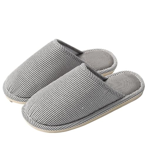 RRYPBOVG Hausschuhe Übergröße 46-47 Herbst Winter Streifendruck Männer Frauen Hausschuhe Mann Slip On Mädchen Damen Flache Basic Home Schuhe(2,Mark40-41(fit39-40)) von RRYPBOVG