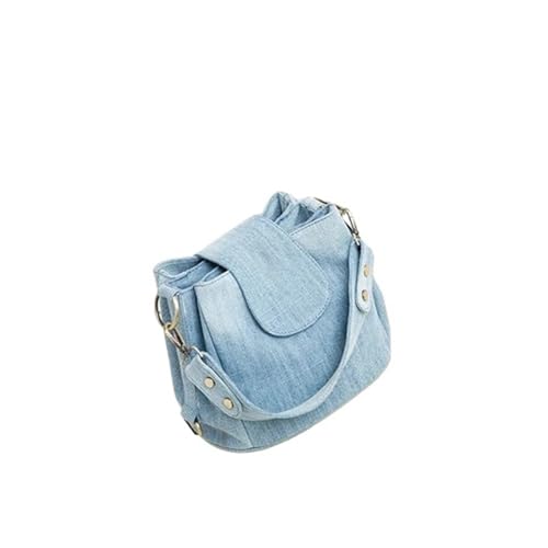 RRYPBOVG Jeans Tasche Damen Casual Denim Frauen Eimer Schulter Tasche Damen Handtasche Weibliche Totes Blau Reise Umhängetasche(Light-blue) von RRYPBOVG