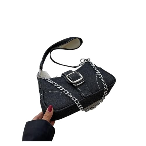RRYPBOVG Jeans Tasche Damen Denim Umhängetasche Kette Jeans Taschen Messenger Bag Unterarm Geldbörse Handtasche Retro Damen Handtaschen(Beige) von RRYPBOVG