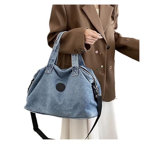 RRYPBOVG Jeans Tasche Damen Große Denim Handtasche Frauen Tasche Dame Schulter Messenger Taschen Jeans Weibliche Kapazität Reise Tragetaschen(Blue) von RRYPBOVG