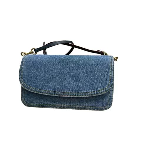 RRYPBOVG Jeans Tasche Damen Sommer Damen Tasche Cover Geldbörse Handtasche Denim Blau Schulter Unterarm Umhängetasche Klappe Kleine Quadratische von RRYPBOVG