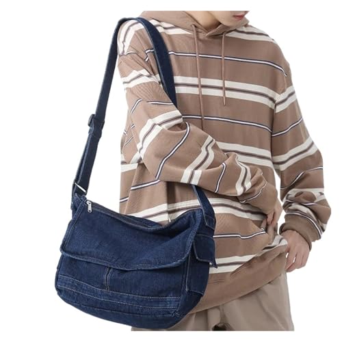 RRYPBOVG Jeans Tasche Damen Sommer Weibliche Denim Stoff Hobo Weiche Schulter Tasche Student Freizeit Schule Buch Laptop Messenger(Blue) von RRYPBOVG