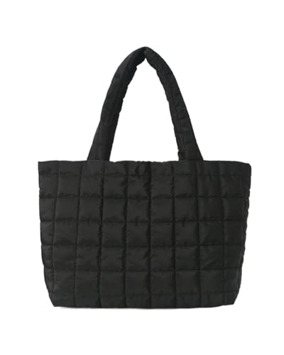 RRYPBOVG Taschen Damen Puffer 1 Stück Minimalistische gesteppte Puffy Bag Große Tasche Trendy gepolsterte Schultertasche for Frauen(Black) von RRYPBOVG