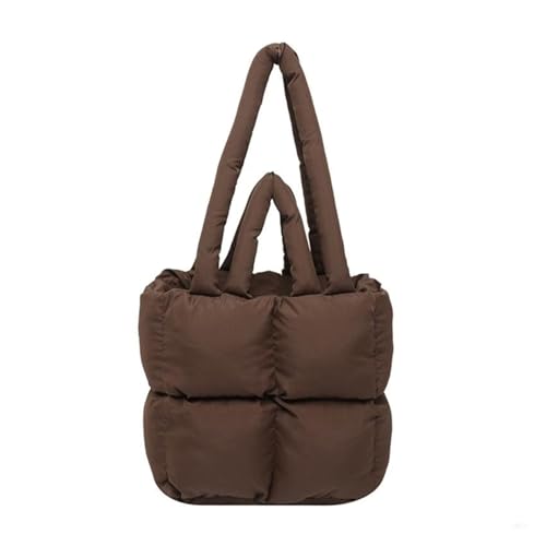RRYPBOVG Taschen Damen Puffer Damen Daunen Tragetasche Schultertasche Geräumige Handtasche Shopping Freizeitkleidung(Brown) von RRYPBOVG