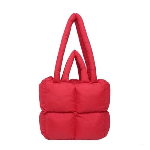 RRYPBOVG Taschen Damen Puffer Damen Daunen Tragetasche Schultertasche Geräumige Handtasche Shopping Freizeitkleidung(Red) von RRYPBOVG
