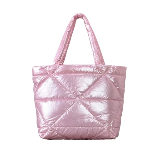 RRYPBOVG Taschen Damen Puffer Damen Umhängetaschen Puffer Handtaschen Casual Down Cotton Shopper Geldbörsen(Pink) von RRYPBOVG