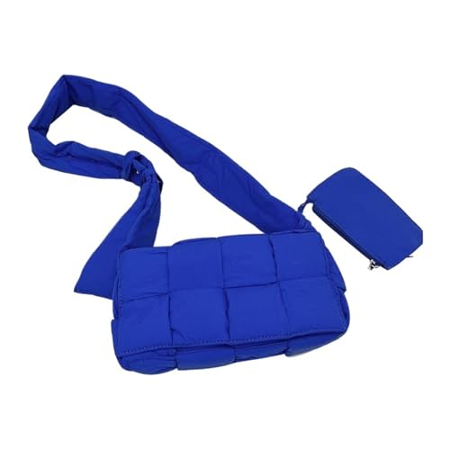 RRYPBOVG Taschen Damen Puffer Daunengepolsterte Handtasche Damen Schultertaschen Designer Gesteppte Gewebte Handtasche Umhängetasche(Blue) von RRYPBOVG