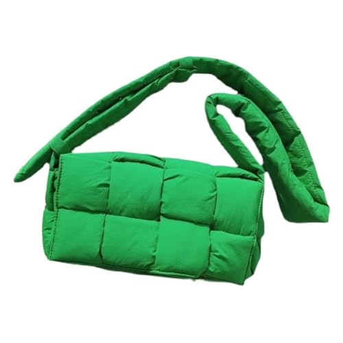 RRYPBOVG Taschen Damen Puffer Daunengepolsterte Handtasche Damen Schultertaschen Designer Gesteppte Gewebte Handtasche Umhängetasche(Green) von RRYPBOVG