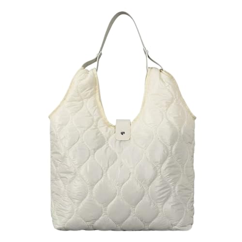 RRYPBOVG Taschen Damen Puffer Gesteppte, gepolsterte Daunenhandtasche, leichte, tragbare Tragetasche, weich, flauschig, Schultertasche(Beige) von RRYPBOVG