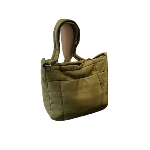 RRYPBOVG Taschen Damen Puffer Gesteppte, gepolsterte Tragetasche, große Kapazität, Stoff, schulterlange Umhängetaschen(Green) von RRYPBOVG
