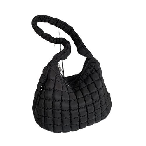 RRYPBOVG Taschen Damen Puffer Modische Kapazität gefaltete Wolkentasche einzelne Schulterhandtasche Knödel(Black) von RRYPBOVG