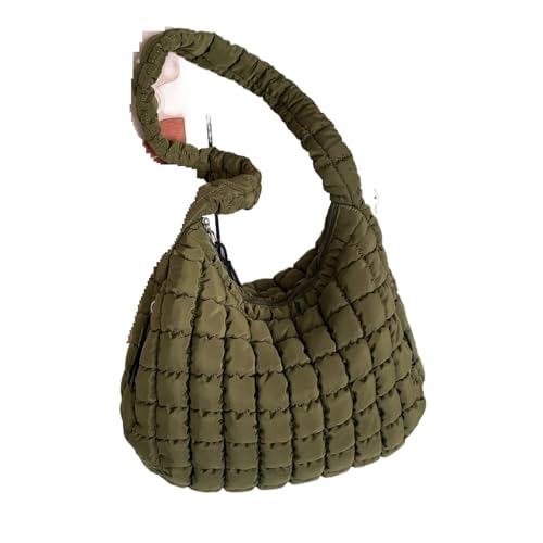 RRYPBOVG Taschen Damen Puffer Modische Kapazität gefaltete Wolkentasche einzelne Schulterhandtasche Knödel(Green) von RRYPBOVG