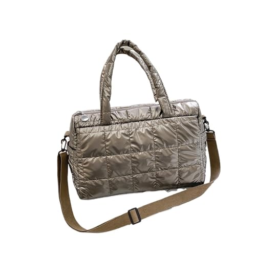RRYPBOVG Taschen Damen Puffer Space Cotton Handtaschen Tote Gesteppte Daunen Schultertaschen Damen Tuch Umhängetasche(Champagne) von RRYPBOVG