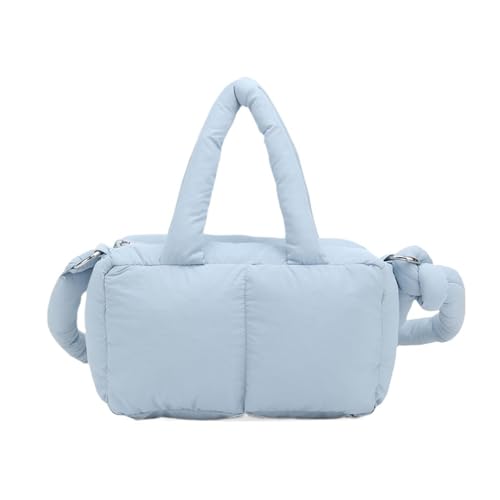 RRYPBOVG Taschen Damen Puffer Weiche kleine gepolsterte Umhängetasche Damen Mode Trend Tasche einfache kurze Griff Handtaschen(Blue) von RRYPBOVG