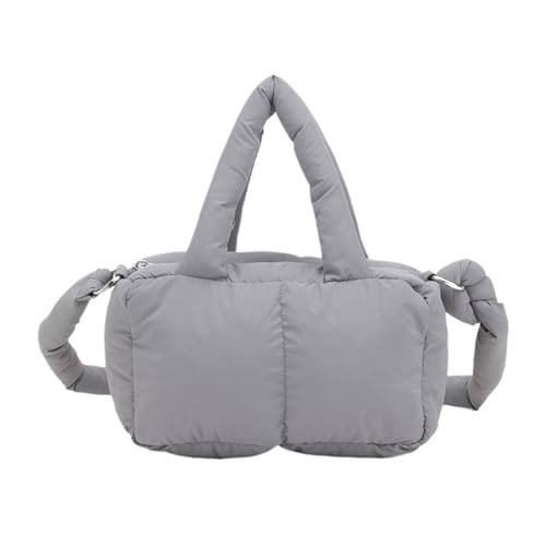 RRYPBOVG Taschen Damen Puffer Weiche kleine gepolsterte Umhängetasche Damen Mode Trend Tasche einfache kurze Griff Handtaschen(Grey) von RRYPBOVG