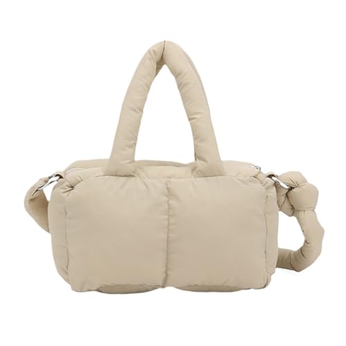 RRYPBOVG Taschen Damen Puffer Weiche kleine gepolsterte Umhängetasche Damen Mode Trend Tasche einfache kurze Griff Handtaschen(Khaki) von RRYPBOVG