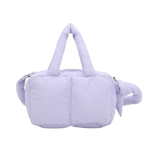 RRYPBOVG Taschen Damen Puffer Weiche kleine gepolsterte Umhängetasche Damen Mode Trend Tasche einfache kurze Griff Handtaschen(PURPLE) von RRYPBOVG
