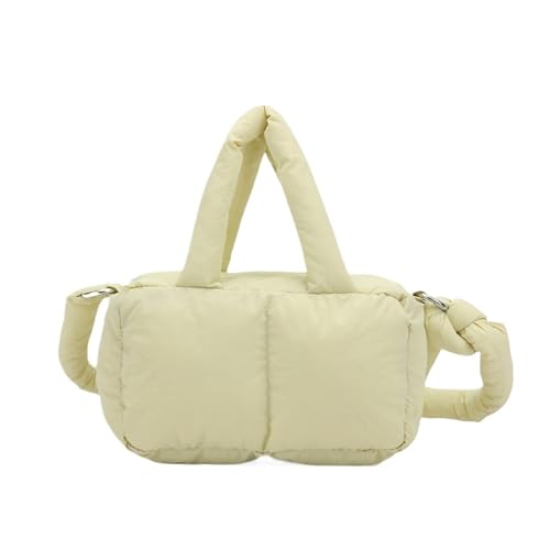 RRYPBOVG Taschen Damen Puffer Weiche kleine gepolsterte Umhängetasche Damen Mode Trend Tasche einfache kurze Griff Handtaschen(Yellow) von RRYPBOVG