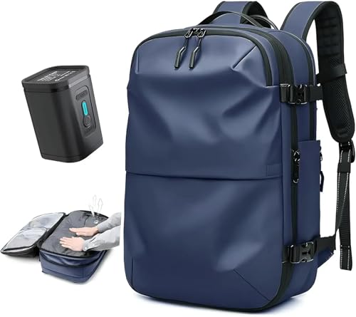 RRYPBOVG Vakuum Rucksack Vakuum-Kompressionsrucksack Mit Vakuumpumpe, Erweiterbarer Reiserucksack for Männer Und Frauen, Von Fluggesellschaften Zugelassene Business-Tasche, 60 L(A-with Suction Pump) von RRYPBOVG