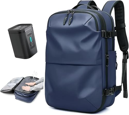 RRYPBOVG Vakuum Rucksack Vakuum-Kompressionsrucksack Mit Vakuumpumpe, Erweiterbarer Reiserucksack for Männer Und Frauen, Von Fluggesellschaften Zugelassene Business-Tasche, 60 L(A-with Suction Pump) von RRYPBOVG