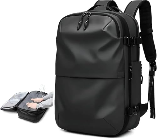 RRYPBOVG Vakuum Rucksack Vakuum-Kompressionsrucksack Mit Vakuumpumpe, Erweiterbarer Reiserucksack for Männer Und Frauen, Von Fluggesellschaften Zugelassene Business-Tasche, 60 L(D-Vacuum Compression) von RRYPBOVG