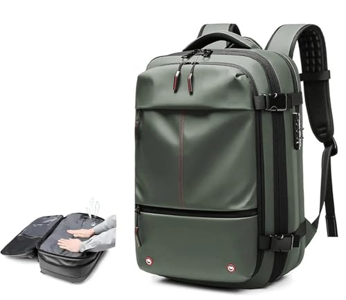 RRYPBOVG Vakuum Rucksack Vakuum-Kompressionsrucksack Mit Vakuumpumpe, Erweiterbarer Reiserucksack for Männer Und Frauen, Von Fluggesellschaften Zugelassene Business-Tasche, 60 L(E-Vacuum Compression) von RRYPBOVG
