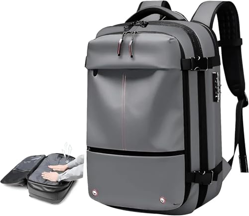 RRYPBOVG Vakuum Rucksack Vakuum-Kompressionsrucksack Mit Vakuumpumpe, Erweiterbarer Reiserucksack for Männer Und Frauen, Von Fluggesellschaften Zugelassene Business-Tasche, 60 L(F-Vacuum compressio) von RRYPBOVG