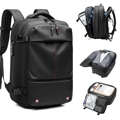 RRYPBOVG Vakuum Rucksack Vakuum-Kompressionsrucksack Mit Vakuumpumpe, Erweiterbarer Reiserucksack for Männer Und Frauen, Von Fluggesellschaften Zugelassene Business-Tasche, 60 L(G-Vacuum Compression) von RRYPBOVG