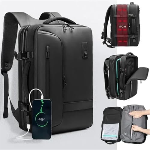 RRYPBOVG Vakuum Rucksack Vakuum-Kompressionsrucksack Mit Vakuumpumpe, Erweiterbarer Reiserucksack for Männer Und Frauen, Von Fluggesellschaften Zugelassene Business-Tasche, 60 L(H-Vacuum Compression) von RRYPBOVG
