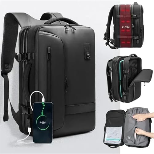 RRYPBOVG Vakuum Rucksack Vakuum-Kompressionsrucksack Mit Vakuumpumpe, Erweiterbarer Reiserucksack for Männer Und Frauen, Von Fluggesellschaften Zugelassene Business-Tasche, 60 L(H-Vacuum Compression) von RRYPBOVG
