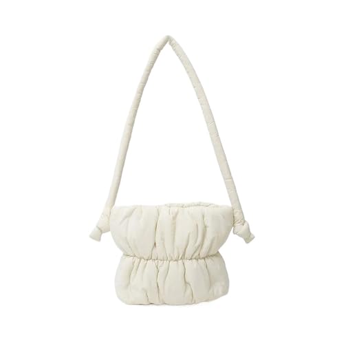 Taschen Damen Puffer Damen Casual Designer Handtaschen Daunen gefüllte Schultertasche Plissee Crossbody Taschen(Beige) von RRYPBOVG