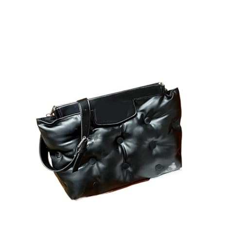 Taschen Damen Puffer Frauen Eimer Einzelne Mode Solide Unten Schulter Handtasche Crossbody-tasche(Black) von RRYPBOVG