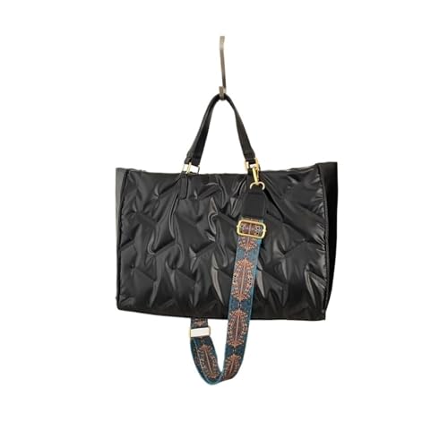 Taschen Damen Puffer Mode gepolsterte Handtaschen Designer gesteppte Frauen Schultertaschen Daunen Crossbody Bag(Black) von RRYPBOVG