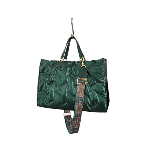 Taschen Damen Puffer Mode gepolsterte Handtaschen Designer gesteppte Frauen Schultertaschen Daunen Crossbody Bag(Green) von RRYPBOVG