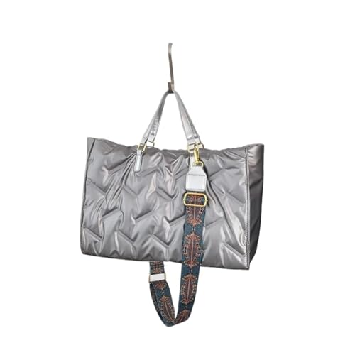 Taschen Damen Puffer Mode gepolsterte Handtaschen Designer gesteppte Frauen Schultertaschen Daunen Crossbody Bag(Grey) von RRYPBOVG