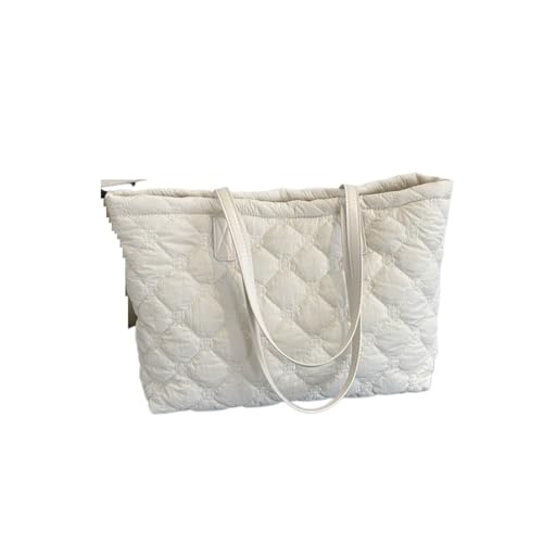 Taschen Damen Puffer Puffy Down Space Tote Große Kapazität Crossbody Handtasche Trendy gepolsterte Schultertasche(White) von RRYPBOVG