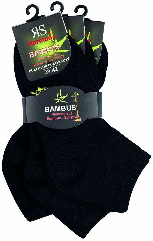 RS Harmony Basicsocken 6 Paar Bambus Viskose Kurzschaftsocken Kurzstrumpf Quartersocken (6 Paar) von RS Harmony