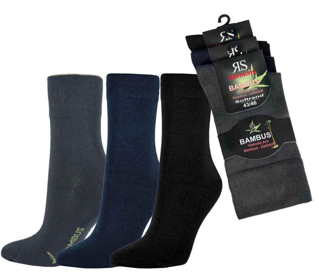 RS Harmony Basicsocken Bambus Viskose Socken in drei verschiedenen Farben (3 Paar) von RS Harmony