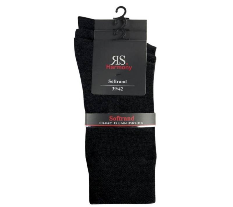 RS Harmony Businesssocken Baumwolle Herren Socken schwarz mit Softrand o. Gummi (3 Paar) von RS Harmony