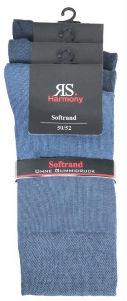 RS Harmony Businesssocken Baumwolle Herren Übergröße 47-54 jeans mit Softrand o. Gummi Jeanstöne (6 Paar) von RS Harmony
