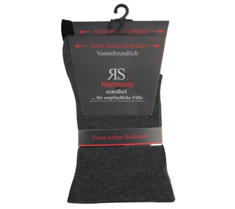 RS Harmony Socken Diabetikersocken extra weit breit Übergröße ohne Gummi für Problemfüße (2 Paar) Spitze und Ferse verstärkt von RS Harmony