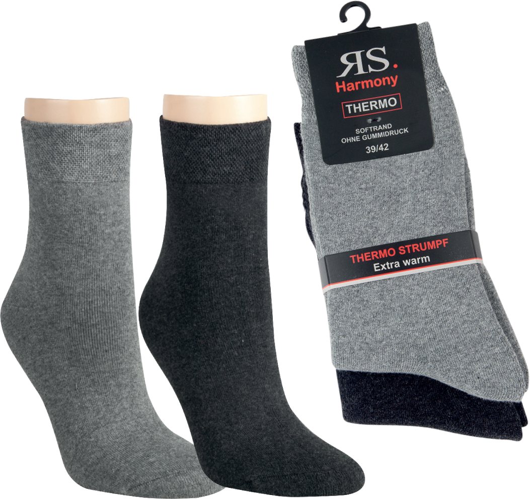 RS Harmony Thermosocken Warme Winter THERMO Damen Socken Softrand Frottee Baumwolle Wollsocken (2 Paar) Thermo von RS Harmony