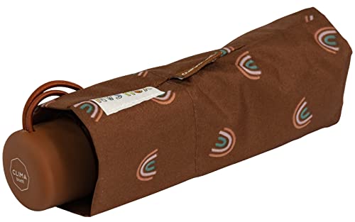 RS-Versand Damen Taschenschirm Handöffner - Bögen braun von RS-Versand