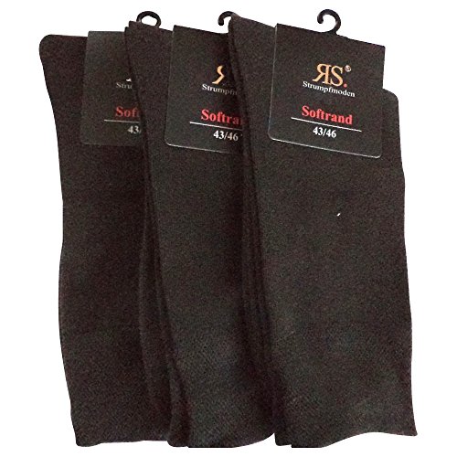 6 Paar Socken Pia RS Harmony Herrensocken ohne Naht Softrand Bw (43-46, Dunkel Braun) von RS pia Harmony