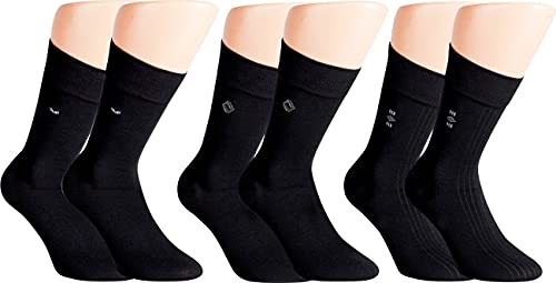 RS. Harmony Business-Socken mit Design für Herren, Komfortbund ohne Gummidruck, extra feiner Stoff und sehr flache Zehennaht durch Handkettelung, 3 Paar, schwarz mit Motiv, 43-46 von RS. Harmony